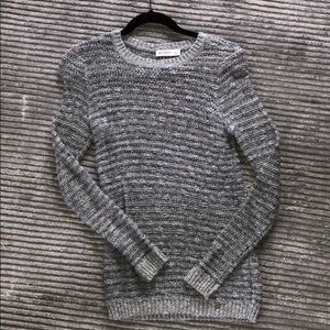 knitted gray sweater